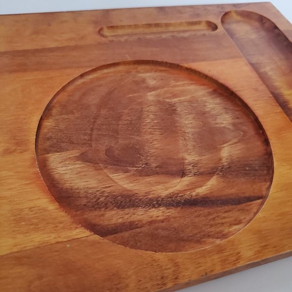 Vintage Baribo Maid Wood Charcuterie Cheese Board Entertaining Serveware Platter - Picture 4 of 8
